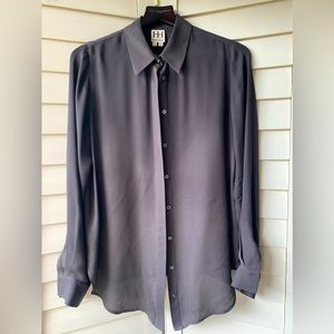 Haute Hippie 100% Silk Blouse in Smokey Gray. Size L.